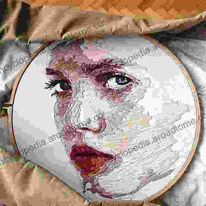 An Embroidered Portrait Depicting A Woman's Face In Vibrant Colors And Intricate Stitches Daydream Journals: Memories Ideas Inspiration In Stitch Cloth Thread