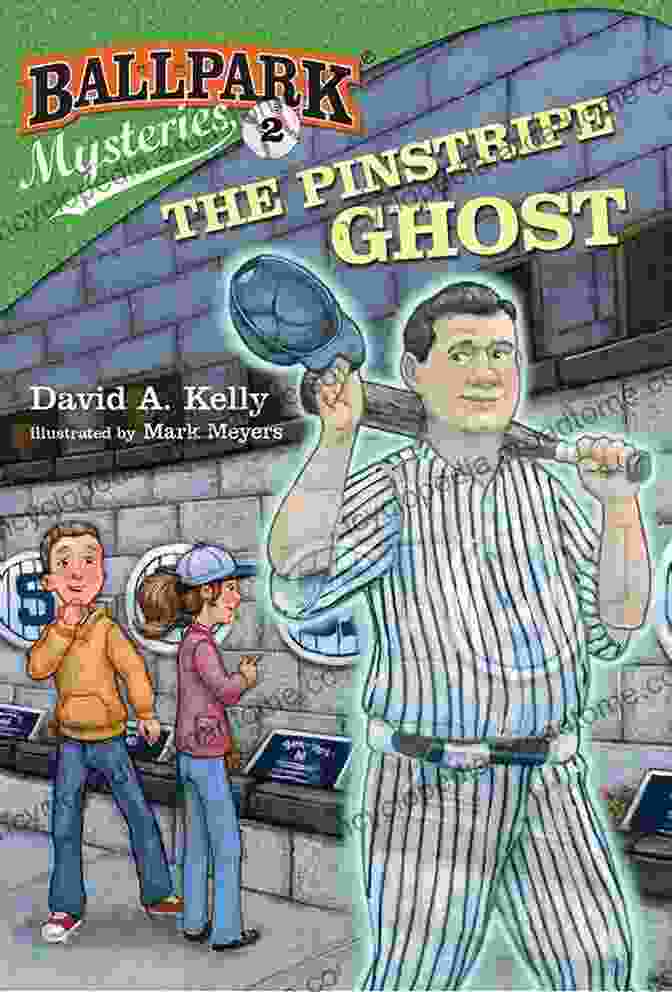 The Pinstripe Ghost Book Cover Featuring Mike And Kate Investigating A Ghost At Yankee Stadium Ballpark Mysteries #2: The Pinstripe Ghost