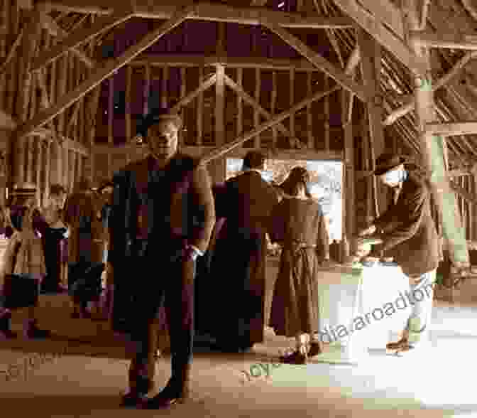 Tithe Barn Surrounded By Villagers, Depicting Its Role As A Community Gathering Place Tithe Barns Joseph Rogers