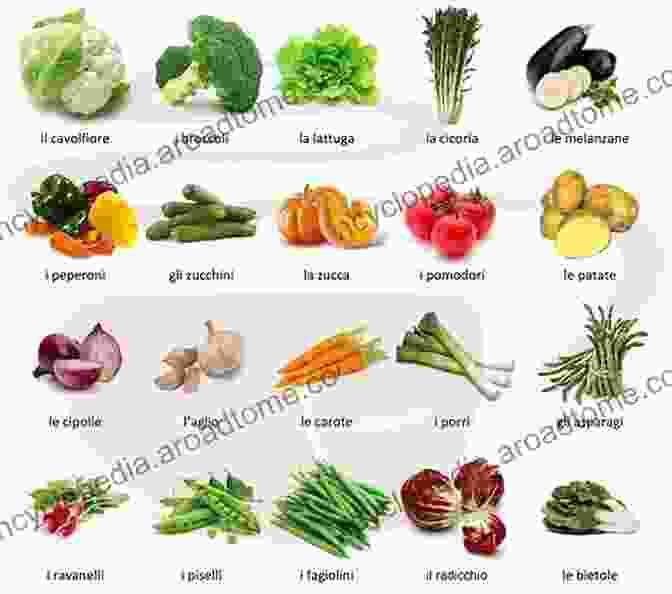 Vibrant Image Of Fresh Vegetables With Text Overlay: Bilingual With Online Learning Tool Vegetables Verdure English Italiano Bilingual With Online Learning Tool Vegetables Verdure English Italiano